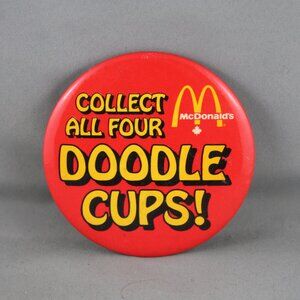Vintage McDonalds Pin - Collect All the Doddle Cups - Celluloid Pin